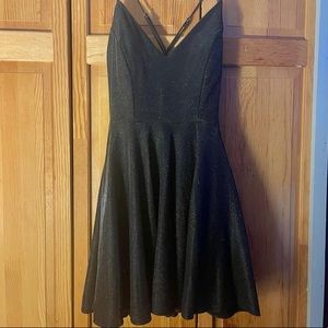Windsor black glitter skater dress